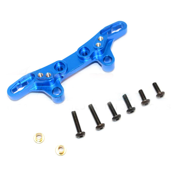 GPM Racing Aluminum Front / Rear Damper Plate Blue : Tamiya TT-02