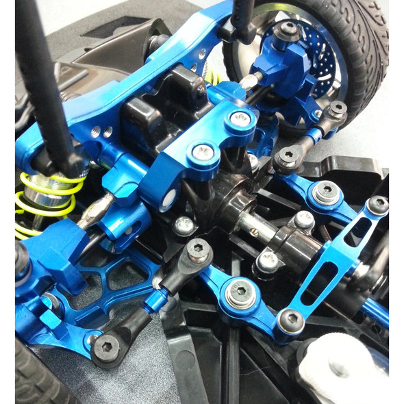 GPM Racing Aluminum Steering Assembly Blue : Tamiya TT-02