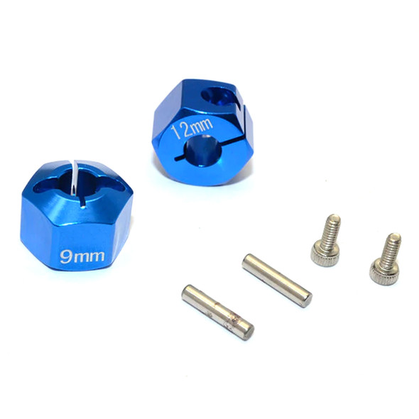 GPM Racing Aluminum Hex Adapter 12X9mm Blue : Tamiya TT-02B