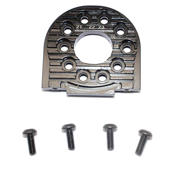 GPM Aluminum Adjustable Motor Mount (16T-25T) Black : Tamiya TT-02 & TT-02B