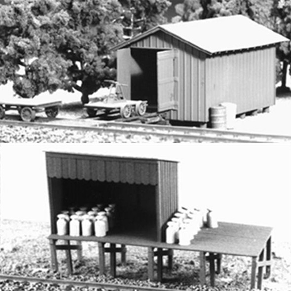 Tichy Train Group 7018 Handcar Shed & Milk Station Kit HO Scale