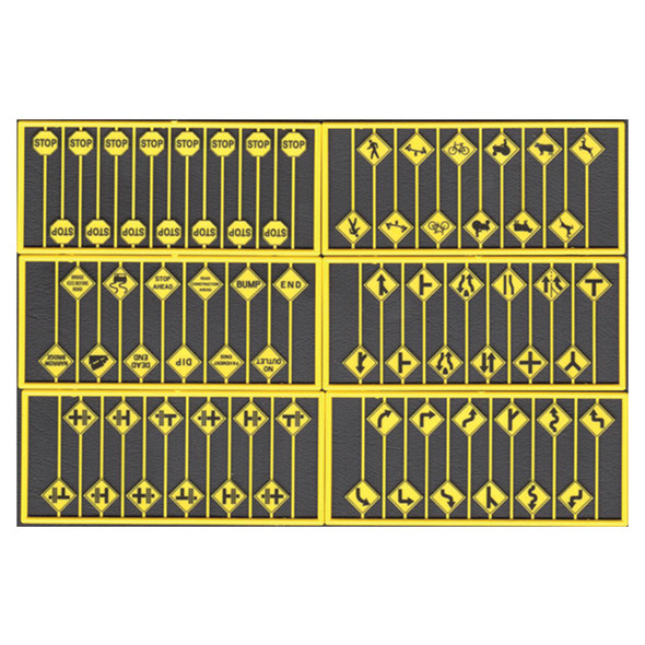 Tichy Train Group 8258 Early Road Sign Assortment 15 Stop / 60 Warning HO Scale