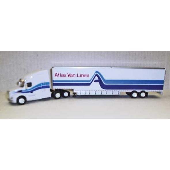 Trucks n Stuff Peterbilt 579 Sleeper Cab Tractor Atlas Van Lines w/ Trailer HO Scale