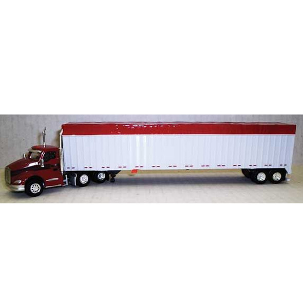 Trucks n Stuff Kenworth T680 Day Cab Tractor - Tiger Lines w/Walking Floor Trailer HO Scale