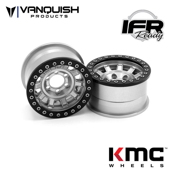 Vanquish VPS07781 1.9 Aluminum KMC KM236 Tank Beadlock Clear Wheels (2)