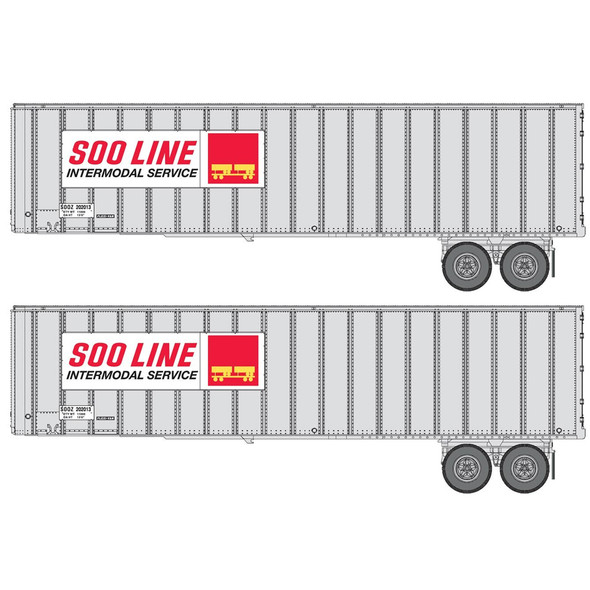 Walthers Flexi-Van 40' Trailer 2-Pack - Soo Line Intermodal Service HO Scale