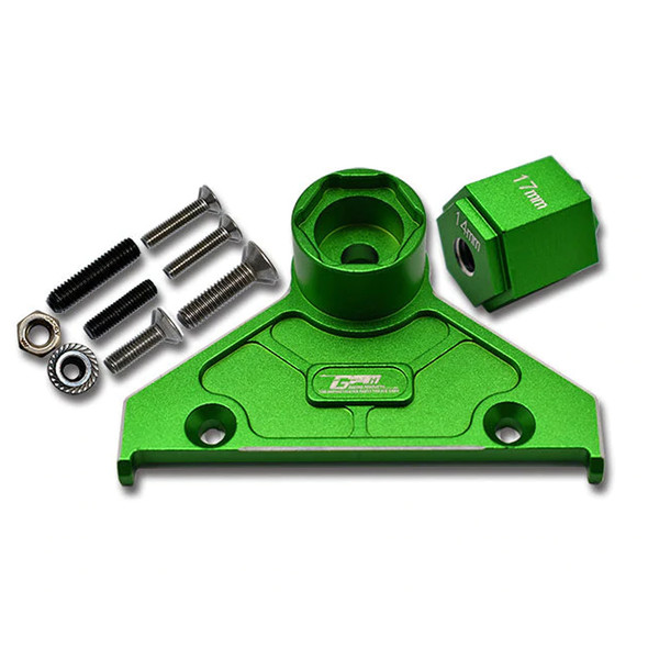 GPM Aluminum Alloy Rear Spare Wheel Positioning Bracket Green : Axial 1/6 SCX6
