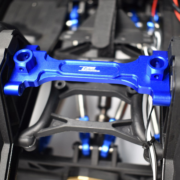 GPM Racing Aluminum Rear Chassis Brace Blue : Axial 1/6 SCX6 Jeep JLU Wrangler