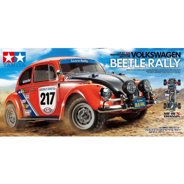 Tamiya 58650-60A 1/10 RC Volkswagen Beetle Rally MF-01X 4WD Rally Car Kit
