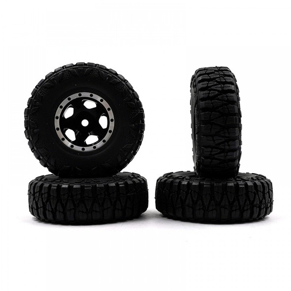 Yeah Racing WL-0165BK Alum CNC 5 Spoke Beadlock Wheel Set : SCX24 Element Enduro24