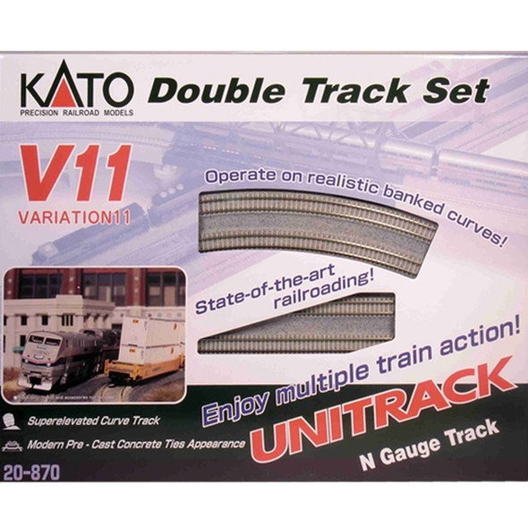 Kato 20-870 Unitrack Double Track Variation Set 11 Elevated Curves & Concrete Ties N Scale