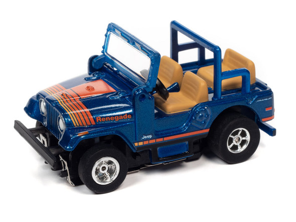 Auto World Xtraction R34 1979 Jeep CJ-5 Blue HO Scale Slot Car