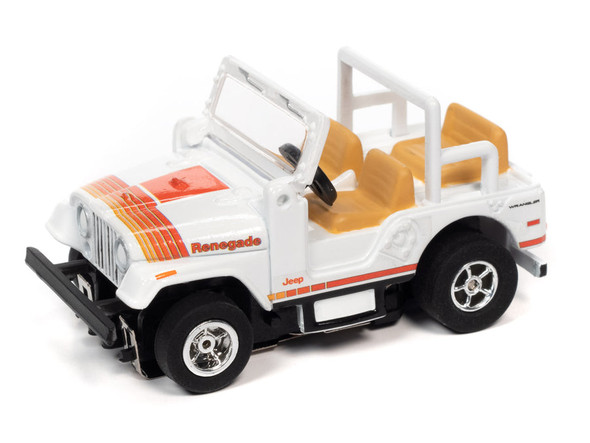 Auto World Xtraction R34 1979 Jeep CJ-5 White HO Scale Slot Car