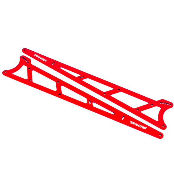 Traxxas 9462R Aluminum Side Plates Wheelie Bar Red (2) : Drag Slash
