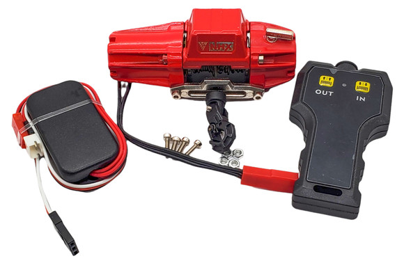 NHX RC Dual Motors Metal Winch w/ Wireless Remote Control - Red