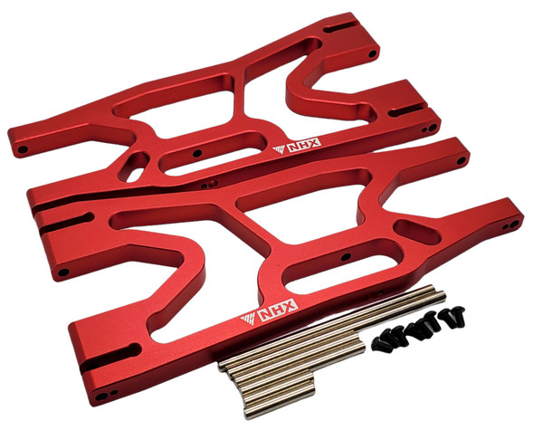 NHX RC Aluminum Front / Rear Lower Suspension Arms 2pc- Red : 1/5 X-MAXX 8S