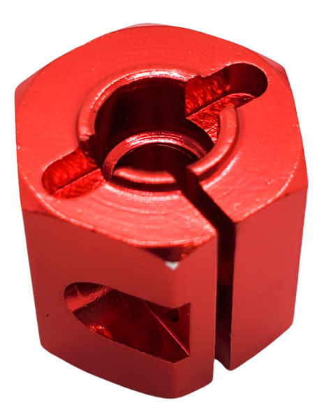 NHX RC Aluminum Clamping Wheel Hex Adaptor 12mm Thickness 12mm Hex - Red (4pc)