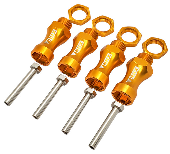 NHX RC Wheel Hex Adaptor 12mm to 17mm (4pc) 30mm Offset Extender- Gold