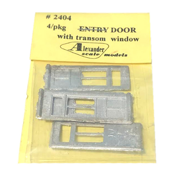 Alexander Scale Models 2404 Entry Door w/ Transom (4) HO Scale