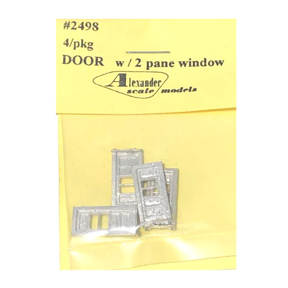 Alexander Scale Models 2498 Door w/2-Pane Window (4) N Scale