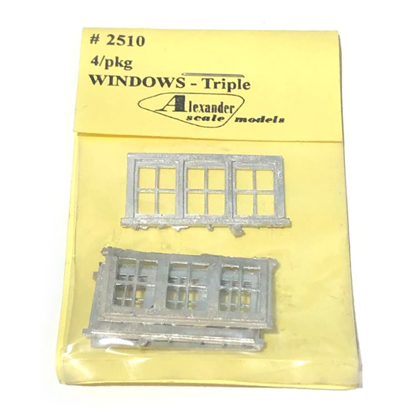 Alexander Scale Models 2510 Windows Triple (4) HO Scale