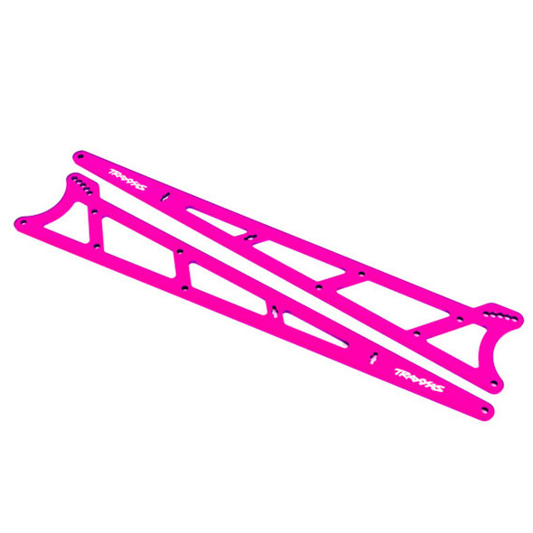 Traxxas 9462P Aluminum Side Plates Wheelie Bar Pink (2) : Drag Slash