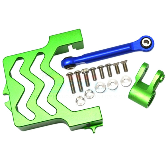 GPM Aluminum Servo Mount +Aluminum Tie Rod+25T Aluminum Servo Horn Green : MAXX