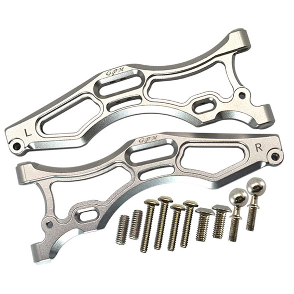 GPM Racing Aluminum Front Lower Arms Silver : ARRMA 1/7 Fireteam Tactical