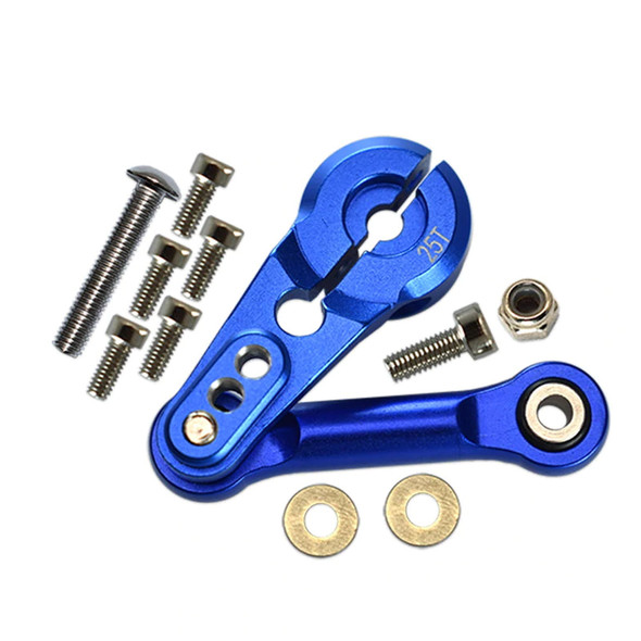 GPM Racing Aluminum Tie Rod + 25T Servo Horn Blue : Arrma 1:8 Kraton 6S