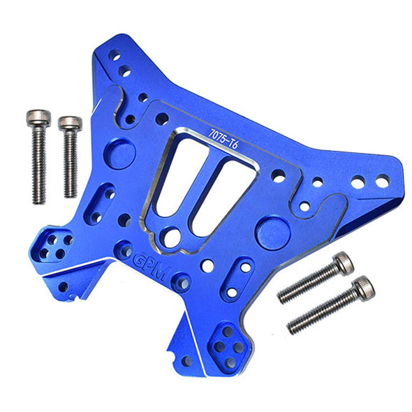 GPM Aluminum 7075-T6 Rear Damper Plate Blue : Traxxas 1/8 4WD Sledge