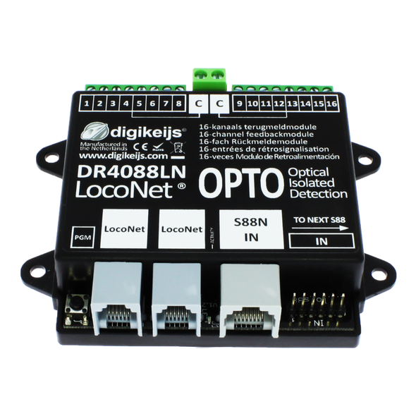 Digikeijs DR4088LN-OPTO 16-Ch Feedback Module : 3-Rail System w/ LocoNet Connection