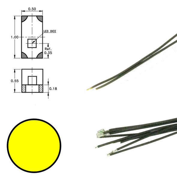 Digikeijs DR60091 Yellow 0402 LED to Wire w/ Resistor