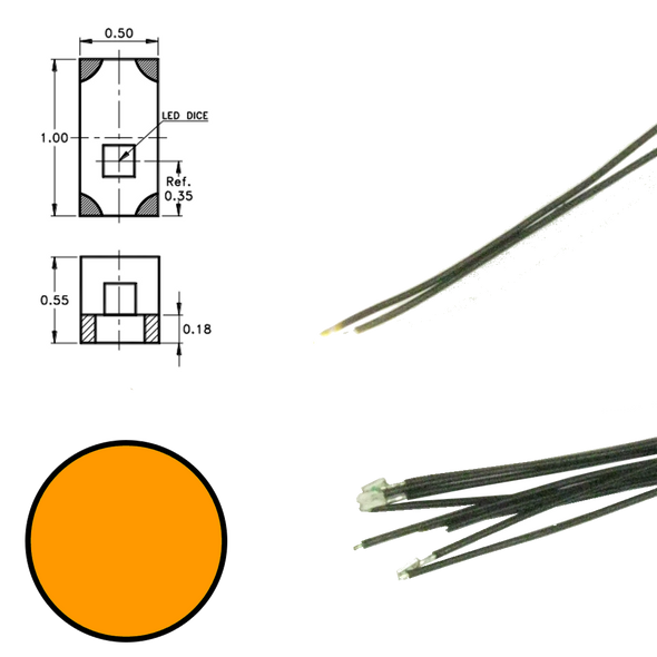 Digikeijs DR60092 Orange 0402 LED to Wire w/ Resistor