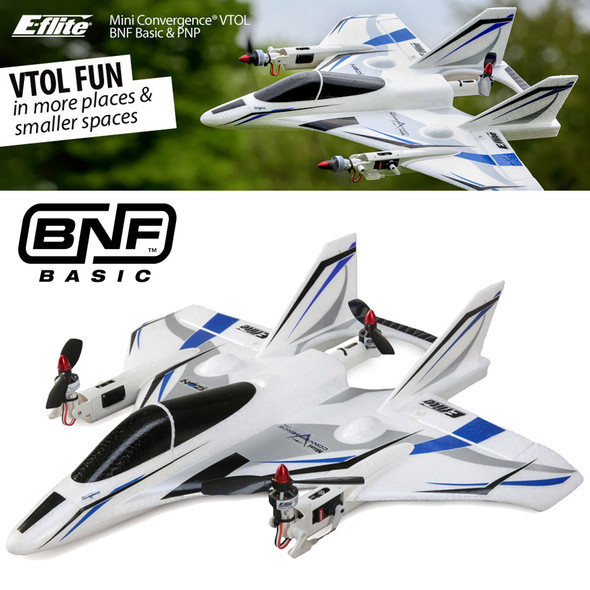 E-flite EFL9350 Mini Convergence VTOL BNF Basic Airplane, 410mm