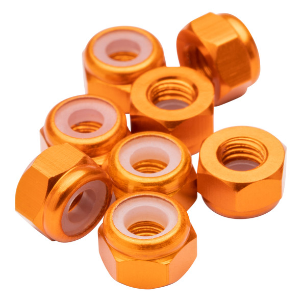 1Up Racing 80555 Premium Aluminum Locknuts M3 - Orange (8Pcs)
