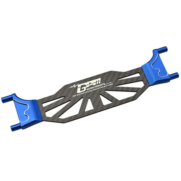 GPM Racing Aluminum 6061-T6 + Carbon Fiber Battery Hold-Down Blue : 1/8 Sledge