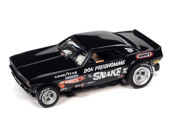 Auto World 4Gear Hot Wheels Don The Snake Prudhomme 1973 Plymouth Cuda Funny Car Black HO Slot Car