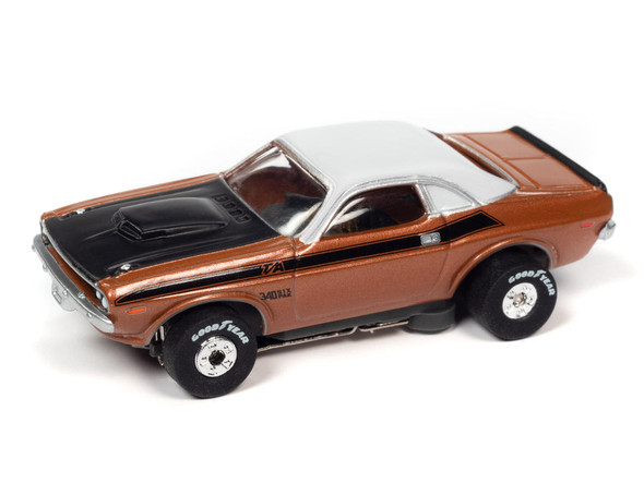 Auto World Thunderjet Ok Used Cars 1970 Dodge Challenger T/A Burnt Orange HO Slot Car