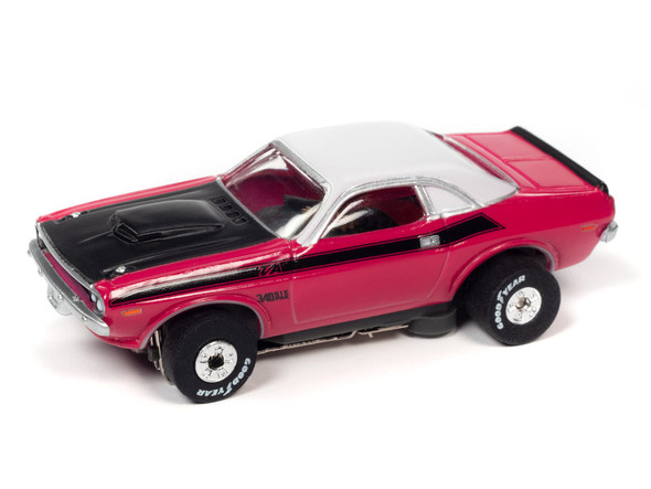 Auto World Thunderjet Ok Used Cars 1970 Dodge Challenger T/A Panther Pink HO Slot Car