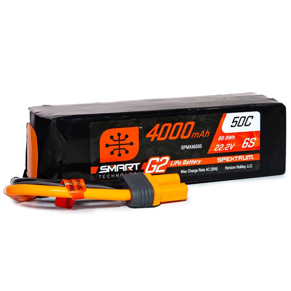 Spektrum SPMX46S50 22.2V 4000mAh 6S 50C Smart G2 LiPo Battery : IC5