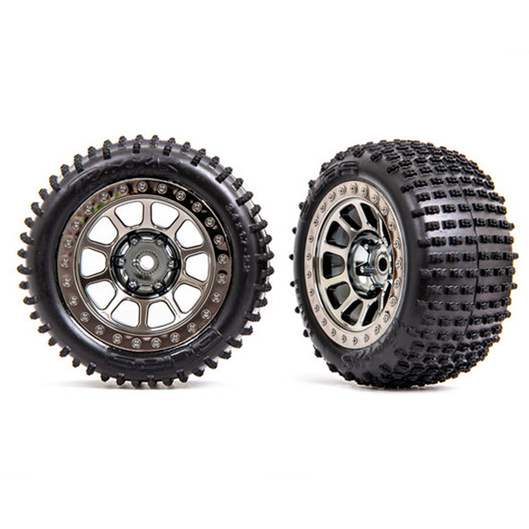 Traxxas 2470T Alias 2.2" Rear Tires w/ Black Chrome Wheels / Foam Inserts : Bandit