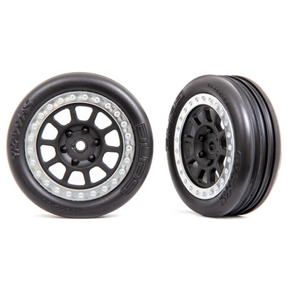 Traxxas 2471G 2.2" Alias Tires w/ Graphite Gray Satin Chrome Beadlock Wheels (2) : Bandit