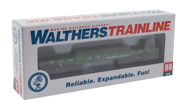 Walthers 931-1601 Flat Car - Ready to Run - Burlington Northern HO Scale