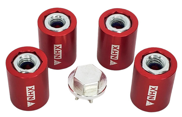 NHX RC Aluminum M6 Wheel Lock Nut Wheel Caps Lug Nuts (4) -Red :Axial 1/6 SCX6