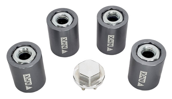 NHX RC Aluminum M6 Wheel Lock Nut Wheel Caps Lug Nuts (4) -Silver:Axial 1/6 SCX6