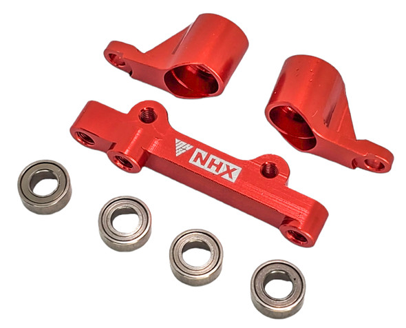 NHX RC Aluminum Steering BellCrank w/ Bearings -Red: Losi Mini T 2.0 / Mini-B