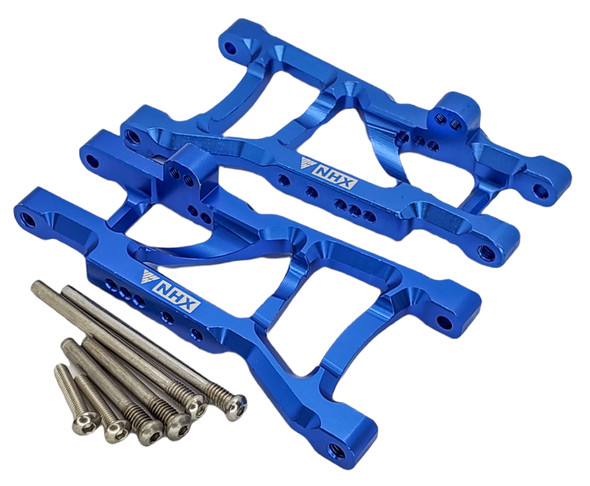 NHX RC Aluminum Rear Suspension A-Arms -Blue :1/10  2WD Slash Rustler Stampede Bandit