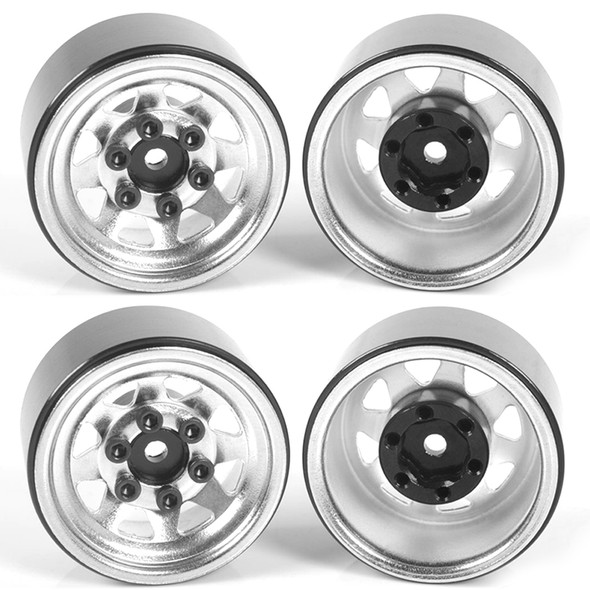 RC4WD Z-W0263 Stamped Steel 1.0" Stock Beadlock Wheels Silver (4)