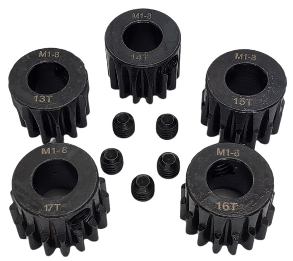 NHX RC MOD1 8mm Bore Hardened Steel Pinion Gears: 13T, 14T, 15T, 16T, 17T
