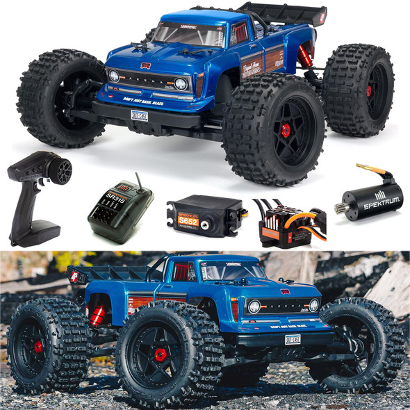 ARRMA ARA4410V2T2 1/10 OUTCAST 4X4 4S V2 BLX Stunt Truck RTR Blue